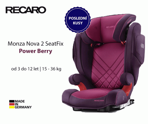 Poslední kusy RECARO Monza Nova 2 SeatFix Power Berry